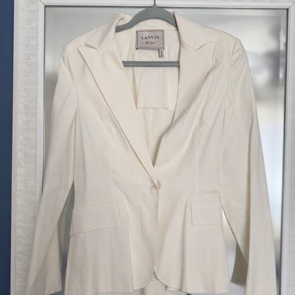 Lanvin Off-White Single-Button Tailored Blazer - image 1